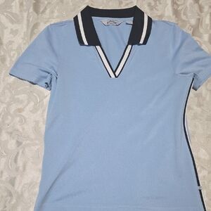 Callaway Light Blue V-Neck Polo Shirt